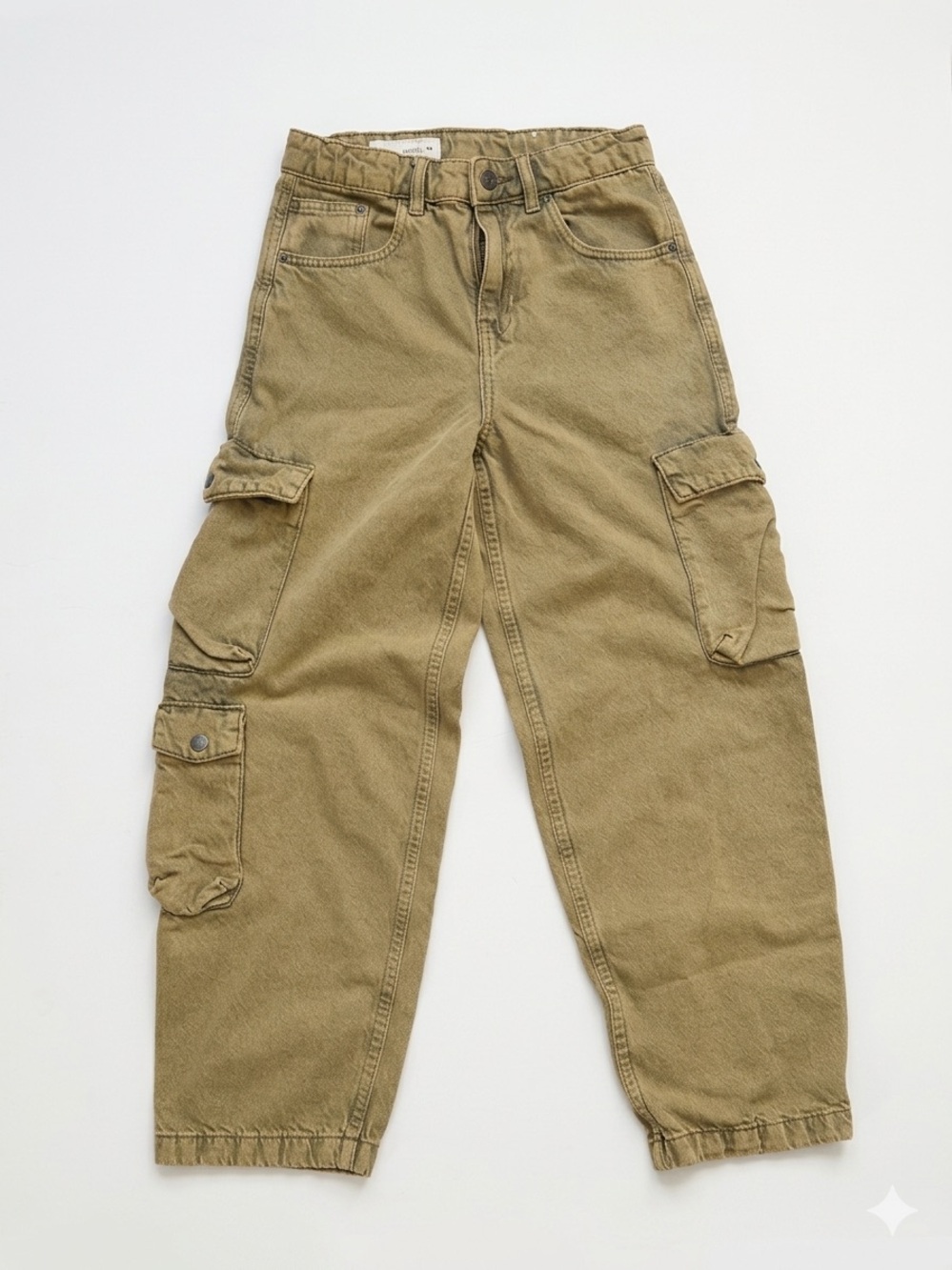 Zara Olive Green Cargo Jeans for Kids